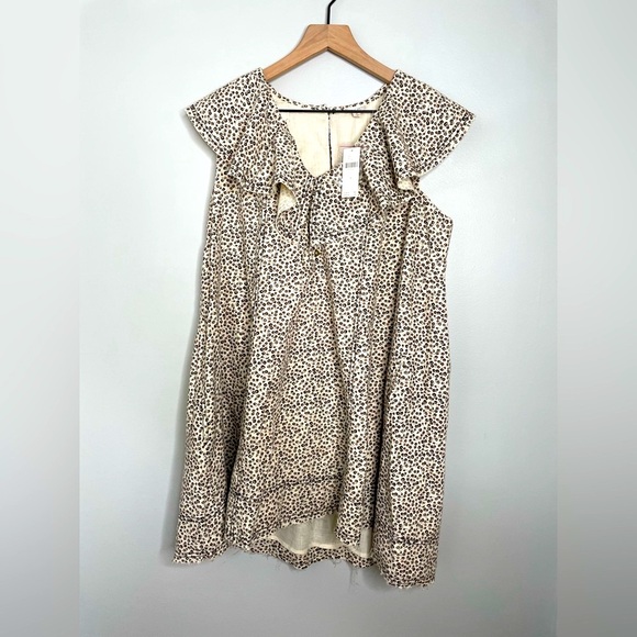 NWT Pilcro By Anthro V-Neck Ruffle Denim Mini Dress - Picture 6 of 12